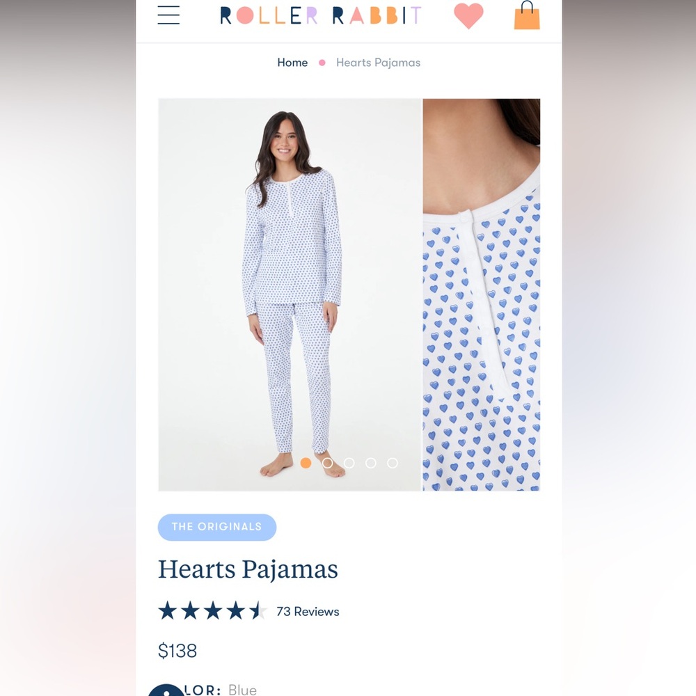 Roller rabbit PJ pajama set